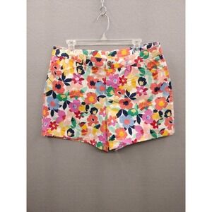 St. John's Bay Floral Print Shorts Women's Size 14 Flower Pattern Casual Shorts